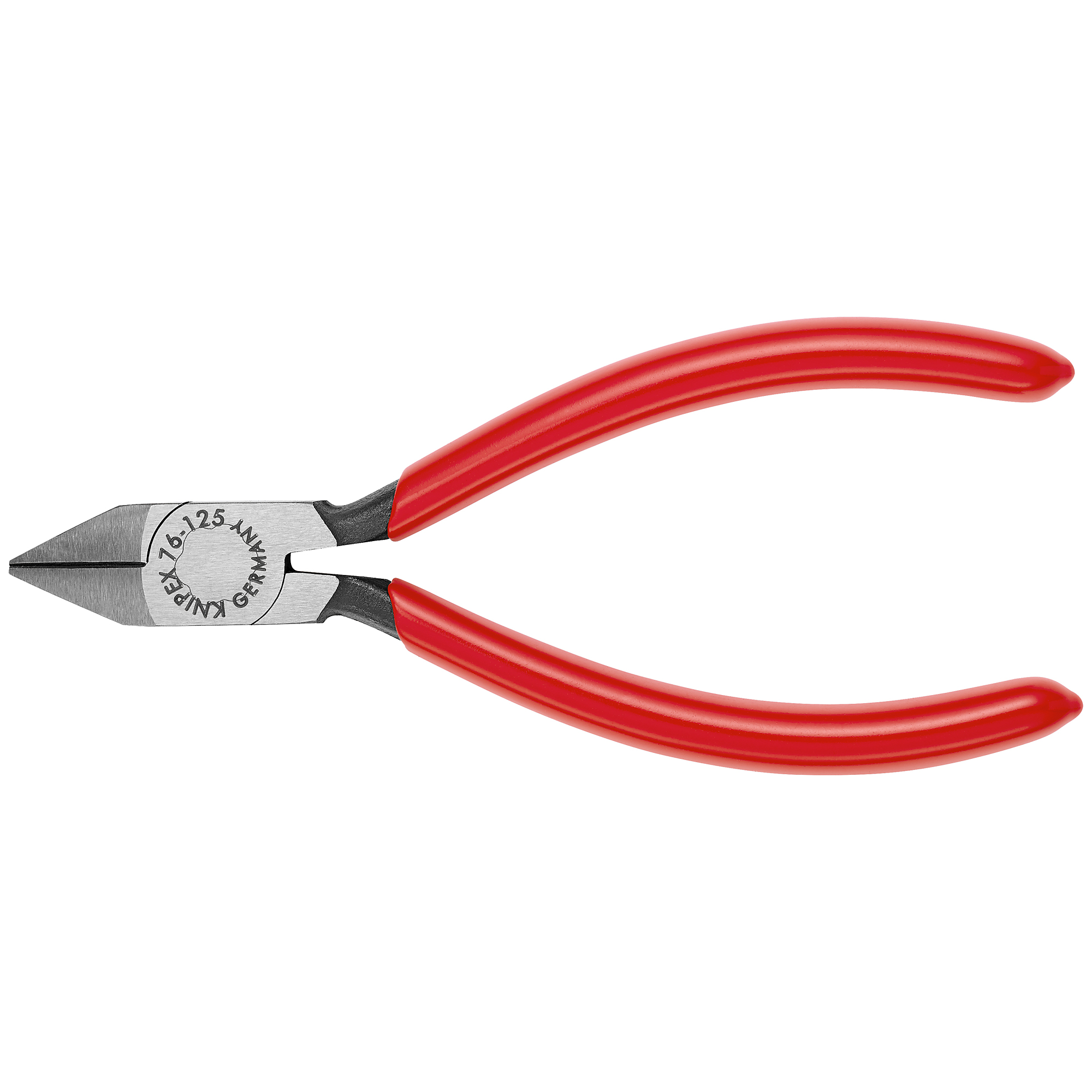 KNIPEX Diagonal Cutters, Small Bevel Cut, 5in., 0.063in. Jaw Capacity, Vanadium Steel, Model# 76 81 125